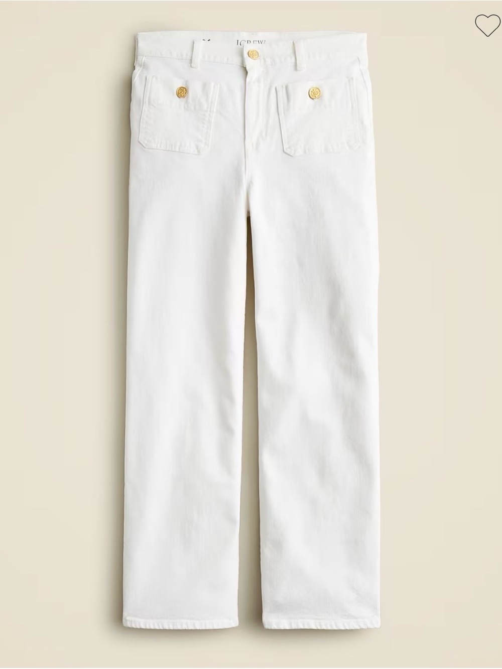 JCrew Sailor slim wide-leg jean in white